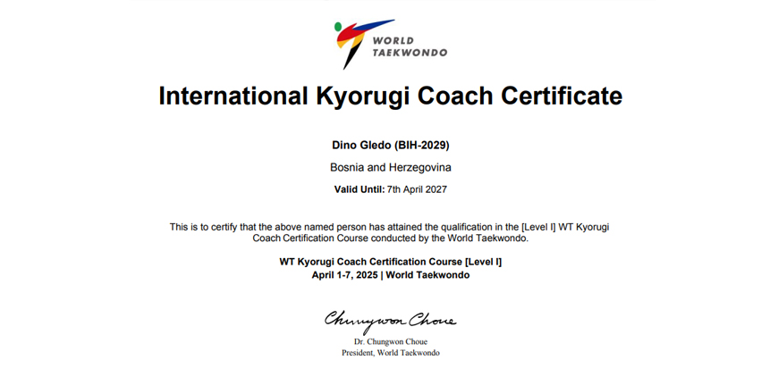 Završen kurs za certificiranje trenera koji provodi WT Svjetski taekwondo.